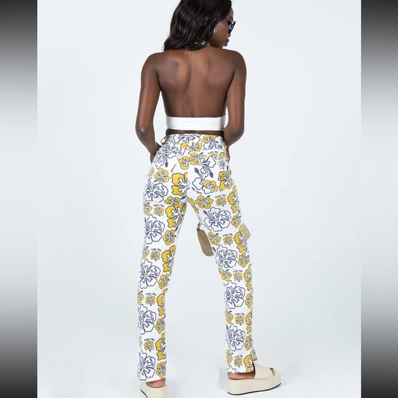 NWT PRINCESS POLLY TROPICAL DENIM JEANS - SIZE 8 - Picture 3 of 4